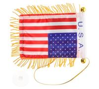 BESPORTBLE Drapeau Suspendu Double Face Pompons en Tissu Résistant pour Rétroviseur de Voiture, Accessoire Décoratif Usa, Décoration Intérieure Automobile, Usage Extérieur et Intérieur