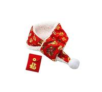 BESPORTBLE Écharpe Décorative pour Animal De Compagnie Motif Éléments Chinois Motif Joyeux Chaton Accessoire De Maintien Au Chaud pour Le Réveillon De Noël