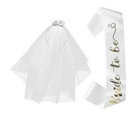BESPORTBLE Écharpe Future Mariée Pour Enterrement De Vie De Jeune Fille Avec Bandeau Et Voile Pour Fiançailles Et Fêtes Prénuptiales
