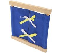BESPORTBLE Éducatif Sensoriel pour Apprendre à S Habiller Tableau Activités Montessori pour Tout-Petits Aide Pédagogique Motricité Fine Habillage Garçon Fille Bleu Foncé avec Nœud Noeud Jeu