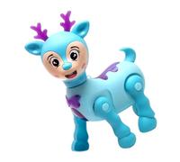 BESPORTBLE Électrique Cerf Lumineux Musical avec Cordon Modèle Cerf Mignon Animé Animal Simulé pour Garçon Fille Cadeau Anniversaire Noël Décoration Chambre