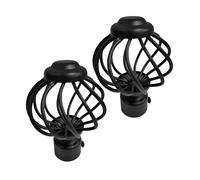 BESPORTBLE Embouts Décoratifs pour Tringles à Rideaux en Fer Noir, Lot de 2 Pièces, Embouts de Tringle de Fenêtre Style Lanterne, Butée d'Extrémité pour Installation Facile, Accessoires pour