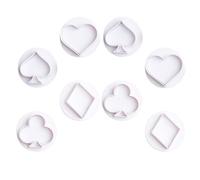 BESPORTBLE Emporte-pièces en Plastique Forme Cartes à Jouer 8 Pièces, Sûr et Facile à Utiliser pour Décoration de Gâteaux et Biscuits en Pâtisserie