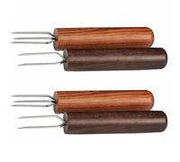 BESPORTBLE Ensemble 4Pcs de Prolongateurs en Bois d'Ébène, Fourchettes pour Moxibustion Faciles à Utiliser en Massage et Soins à Domicile