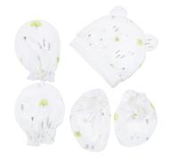 BESPORTBLE Ensemble Bébé Naissance 3 Pièces Bonnet Coton Léger Moufles Anti-griffure et Pantoufles Hiver Accessoire Essentiel pour -né