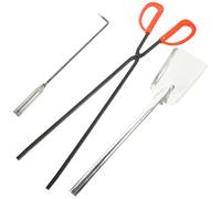 BESPORTBLE Ensemble D’Outils de Cheminée 3 Pièces Petit Modèle Tisonnier en Fer Pelle à Cheminée et Crochet à Feu Accessoires pour Poêle et Barbecue Usage Domestique et Extérieur