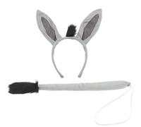 BESPORTBLE Ensemble D'accessoires de Déguisement D'âne Rey, Comprenant Un Serre-tête avec Oreilles D'animal en Peluche, Une Queue Et Un Bandeau. Idéal pour Les Enfants Et Les Adultes. Accessoires