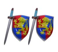 BESPORTBLE Ensemble de 4 et boucliers pour Enfants - Costume de Bouclier Viking - Jouet de Chevalier médiéval, Accessoires de déguisement pour Halloween et Cosplay