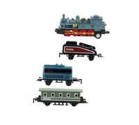 BESPORTBLE Ensemble de 4 Trains à Vapeur Rétro à Friction en Alliage Bleu Ciel, Éducatif sans Piles pour Garçon et Filles, Coffret de Véhicules Miniatures pour Garçons et Filles, Jeu Ludique