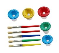 BESPORTBLE Ensemble de 5 DIY Painting Cup and Brush Kit for Graffiti Tool with Transparent Color Cups and Multi-Color Handles Practical Art Wash Holder for Children Couleur Couleur Aléatoire