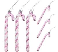 BESPORTBLE Ensemble de 6 Décorations de Sapin de Noël, Cannes à Sucre en Plastique Rose, Décorations à Suspendre pour Sapin de Noël, 13,5 X 3 X 8 Cm, pour Une Ambiance Festive à La Maison.
