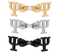 BESPORTBLE Ensemble De Boucles Doreilles Vintage Uniques En Acier Inoxydable Avec Lettres Grecques Bijoux Scientifiques Minuscules Et Breloques Pour Femmes