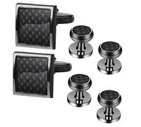 BESPORTBLE Ensemble De Boutons De Manchette Pour Hommes En Métal Noir 6 Pièces Accessoires De Costume Élégants Pour Chemise Et Smoking Mariages Occasions