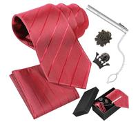 BESPORTBLE Ensemble de Cravate pour Homme Élégant pour Réunions et Affaires | Polyester, Alliage et Fer, Épingle de Revers, Pince à Cravate, Mouchoir, Style Soigné