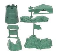 BESPORTBLE Ensemble de Jouets Militaires DIY 21 Pièces pour Garçon et Filles de 4 à 7 Ans Modèles et Figurines de Soldats Kits de Construction de Scène pour Bac à Sable Imaginatif