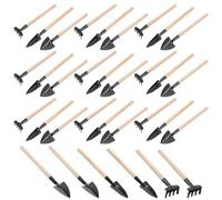 BESPORTBLE Ensemble D'outils de Jardinage Portables 10 Pièces - Mini Râteau, Pelle et Truelle à Manche en Bois - Outils Manuels pour Transplantation, Plantation et Entretien de Bonsaïs,
