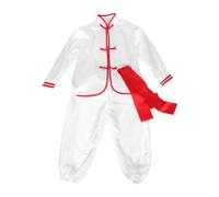 BESPORTBLE entraînement en Polyester Blanc, Manches Longues Design Classique de Kung-fu pour Garçon et Filles pour Performances Martiales et Tai-