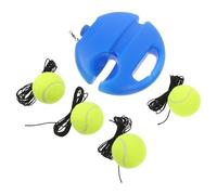 BESPORTBLE Entraîneur de Tennis Portable avec Base Ronde Stable 4 Balles de Tennis à Corde Haute Élasticité Équipement d'Entraînement en Intérieur et Extérieur Tetherball pour Débutants et