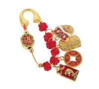 BESPORTBLE Épingle de Sûreté à Ficelle Rouge en Laiton Vintage, Broche de Protection pour Grossesse et Bébé, Amulette Feng Shui Chinoise, Bijou Symbolique pour Femmes Enceintes et Nouvel An