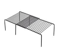 BESPORTBLE Étagère Cuisine en Fer Extensible et Empilable Noire, Organisateur de Comptoir Multifonction, Rangement Pratique pour Ustensiles et Épices, Support Robuste pour Petite la Cuisine