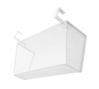 BESPORTBLE Étagère de Chevet Suspendue Blanche Petite Taille 27 Crochets en Métal Organiseur de Bureau et Lit Superposé Panier de Rangement Décoratif pour Téléphone Portable Magazines et