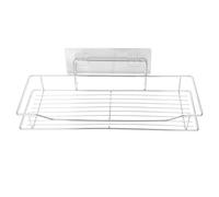 BESPORTBLE Étagère de Rangement Murale en Acier Inoxydable Argenté Bac Intégré Support Mural pour Articles de Toilette et Accessoires Cuisine Égouttoir Pratique pour Salle de Bain Cuisine