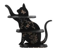 BESPORTBLE Étagère Murale en Bois Massif Forme de Chat 1 Pièce Porte-Cristaux Multifonction pour Huiles Essentielles Décoration Intérieure Rustique pour Salon Chambre et Bureau