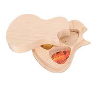 BESPORTBLE Étui Forme de Guitare Bois avec Rainures pour Médiateurs et Accessoires de Guitare pour Ranger Séparément Les Médiateurs