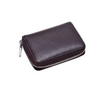 BESPORTBLE Étui pour Cartes De Crédit avec Fermeture Éclair Porte Cartes Multiple Cuir Café pour Homme Et Femme Pochette Élégante Et Sécurisée pour Vos Cartes