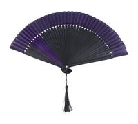 BESPORTBLE Éventail Rétro Chinois Soie Cadre Sculpté Style Vintage Éventail Pliant Pratique pour Décoration ou Cadeau