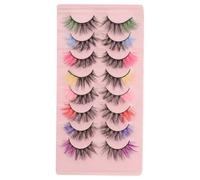 BESPORTBLE Faux Cils Naturels Colorés 8 Paires Extensions de Cils à Faire Soi-Même Bouquets de Cils pour Femmes Confortables à Porter pour Prendre des Photos