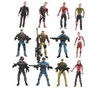 BESPORTBLE Figurine d'action de Soldat Modèle Éducatif 10Cm Personnage de Ensemble de 12 Pièces Jouet de Scène pour Garçon et Filles et Fans de Zombies