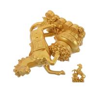 BESPORTBLE Figurine de Cheval Décorative en Résine Dorée, Grosse Taille 18 Cm, Statue Feng Shui pour Décoration Intérieure, Symbole de Richesse et Prospérité, Présent Nouvel an Chinois 2026