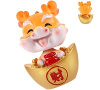 BESPORTBLE Figurine Dragon Zodiac Résine Miniature Ornement de Bureau Compact et Décoratif Modèle Tête Secouante pour Nouvelle Année Chinoise Cadeau Feng Shui Porte-Chance