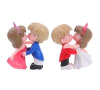BESPORTBLE Figurines Couple Miniature 2 Paires en Plastique Statuettes Mariage Saint-Valentin Décoration Table Présent Couple