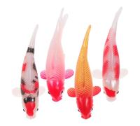 BESPORTBLE Figurines de Poissons Koi Réalistes, Mini Carpes 4 Pièces en PVC | Détails Vivants et Couleurs Éclatantes, pour Bassins de Jardin, Scènes de Maison, Micro Paysages