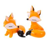 BESPORTBLE Figurines en Verre Peintes de Petits Animaux - Lot de 2 Ornements Miniatures Renard Orange - Décoration Intérieure Créative et Originale pour Maison et Bureau - Petits