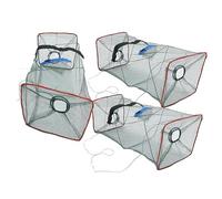 BESPORTBLE Filet de Pêche Pliable à Deux Trous 3 Pièces, Nylon Alliage | Nasse à Écrevisse, Accessoires Peche, de Piège à Poisson, pour Extérieur Couleur Aléatoire