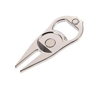 BESPORTBLE Fourche à Divots de Golf en Alliage de Zinc Marqueur de Balle Intégré, Outil de Réparation de Gazon, Accessoire D’entraînement pour Golfeurs Parcours