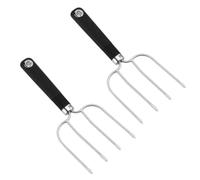 BESPORTBLE Fourchettes à Rôtir Dinde en Acier Inoxydable 4 Pointes Renforcées, Lot de 2 Outils Barbecue Résistants pour Cuisson et Découpe, Ustensiles la Cuisine Inox pour Volaille