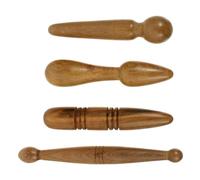 BESPORTBLE Fournitures de Gua Sha et outil de massage 4 pièces en bois de camphrier pour apaiser douleurs et massage dos