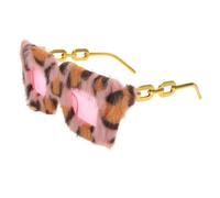 BESPORTBLE Fuzzy Leopard Plush Sunglasses Lightweight Party Eyewear For Men Costume Christmas Halloween Bachelorette Bridesmaid Birthday Accessory