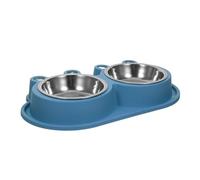 BESPORTBLE Gamelle Double pour Chats et Chiens avec Douve Anti-déversement Base Antidérapante PP Facile à Nettoyer pour Petits et Moyens Animaux Alimentation Intérieure