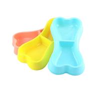 BESPORTBLE Gamelles Portables Doubles pour Animaux De Compagnie - Ensemble De Gamelles pour Chiens Et Chats en Forme D'os en Plastique Et sans Danger pour Chiots Chiens Et Chats 2 en 1