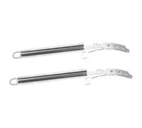 BESPORTBLE Grattoir Manuel à Poils de Porc 2 Pièces en Acier Inoxydable Manches Court et Long, Outil D'épilation Polyvalent pour Abattoirs et Fermes, Ustensile la Cuisine Solide