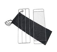 BESPORTBLE Grille De Barbecue en Métal Inoxydable 304, Kit 3 Pièces pour Camping Et Barbecue Extérieur, Dimensions Bordure Sécurisée, Accessoire Pratique pour Griller Poissons Et Viandes