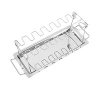 BESPORTBLE Grille de Cuisson pour Poulet en Acier Inoxydable 14 Fentes avec Bac Récupérateur de Graisse Support Vertical pour Rôtir Cuisses et Ailes Compatible Four et Barbecue Outil