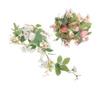 BESPORTBLE Guirlande de Fleurs Artificielles Eucalyptus et Roses Blanches et Roses, Décoration Intérieure et Extérieure, Couronne de Verdure pour Mariage, Fête Prénatale, Arche et Centre
