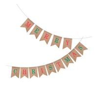 BESPORTBLE Guirlande de Noël en Toile de Jute Rustique Bannière Décorative Vintage 15 M Fanions Lettres Ajustables Décoration Intérieure et Extérieure pour Fêtes de Fin D’Année et