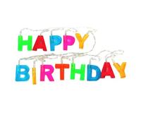 BESPORTBLE Guirlande Lumineuse LED Lettres Happy Birthday 13 M sans Piles Décoration Fête d'anniversaire Multicolore Lampe LED Décorative D’Anniversaire Éclairage Festif Intérieur et
